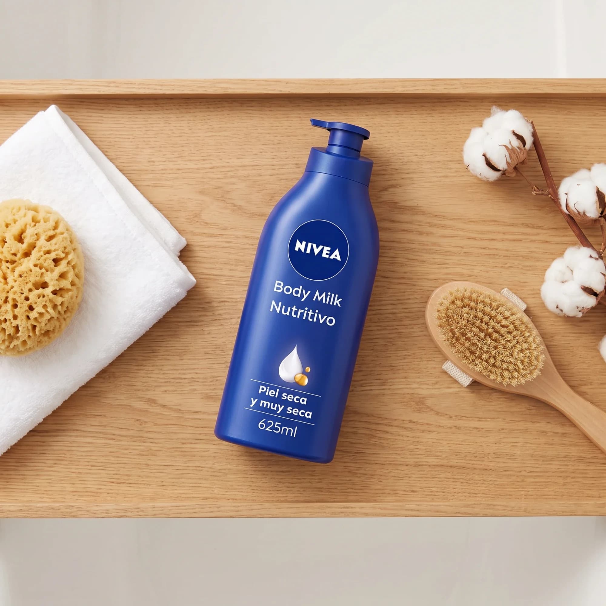Body milk in a flat lay