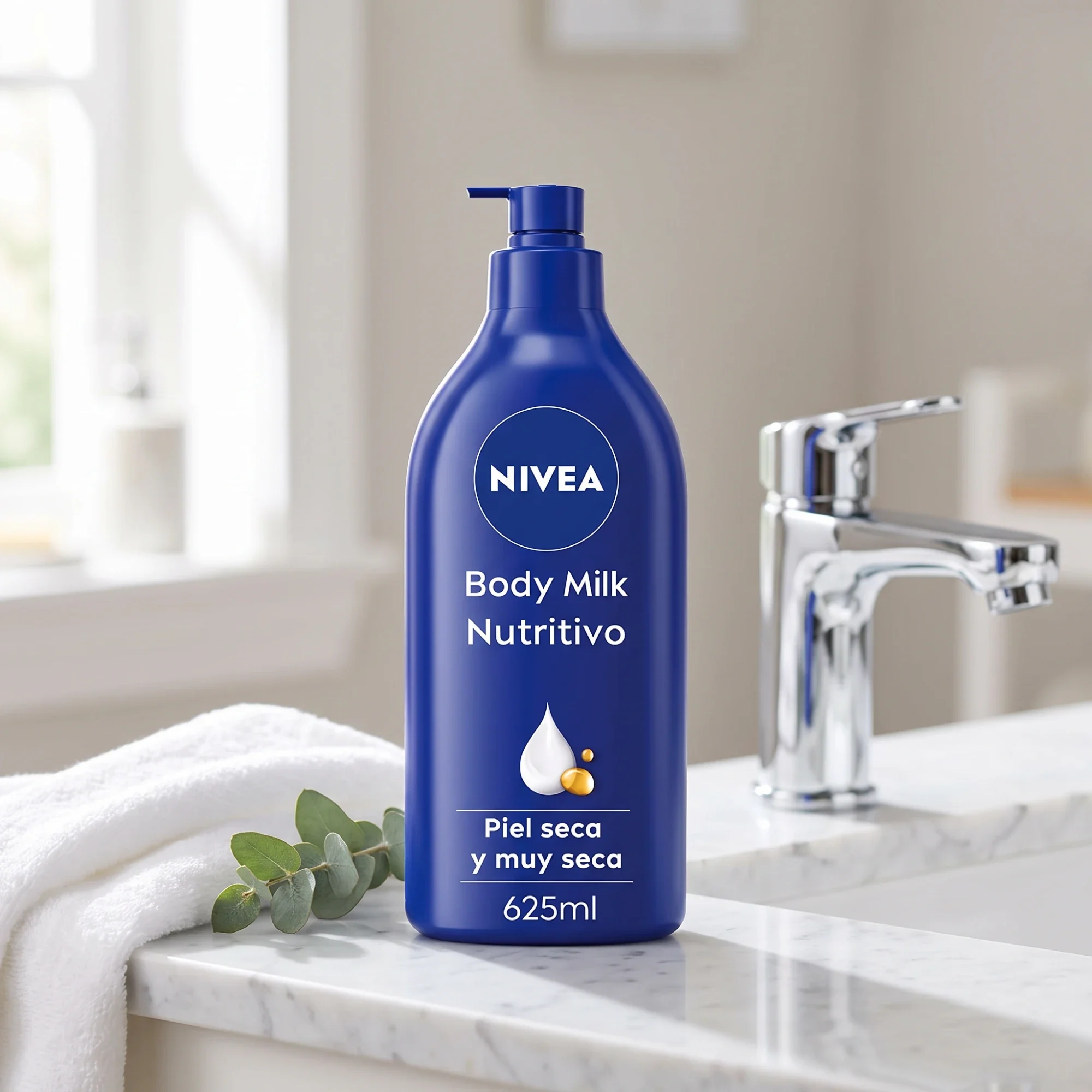 Body milk on a marble vanity