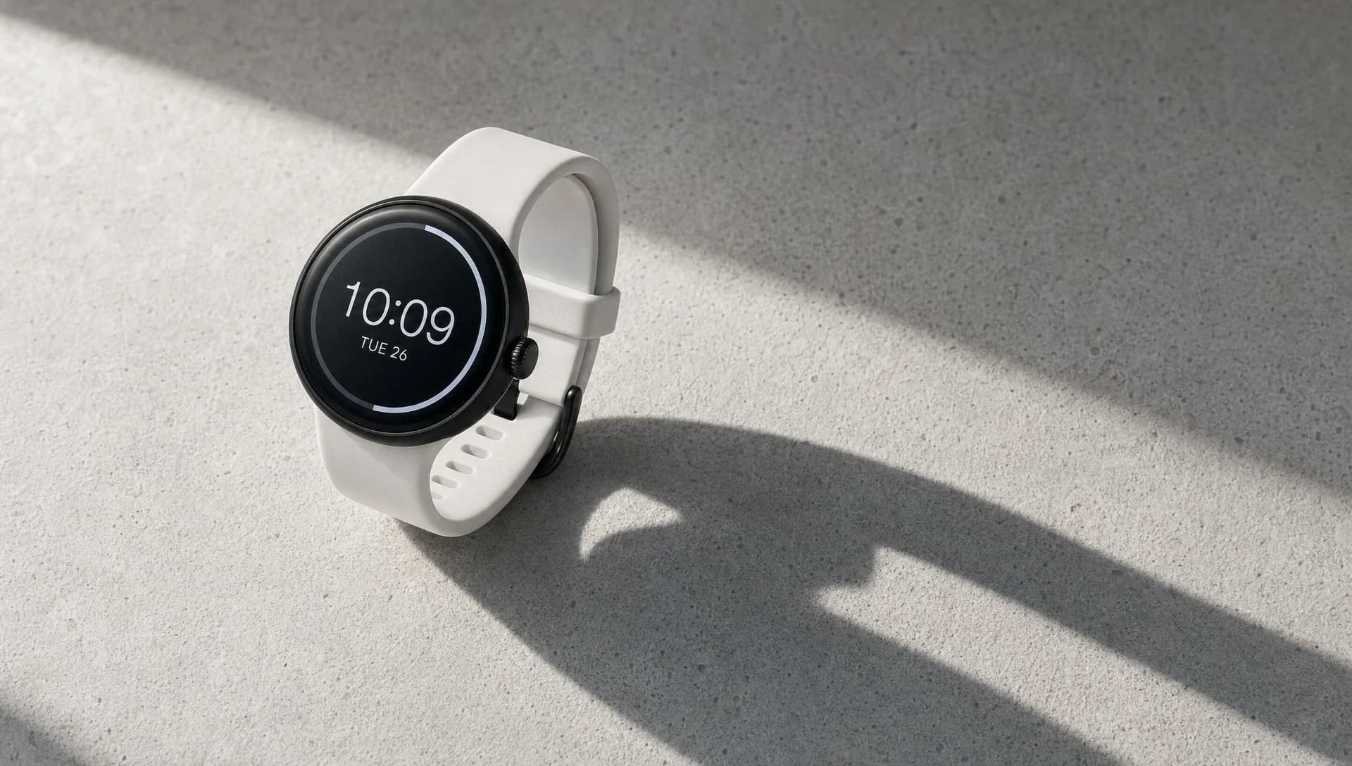 Smartwatch on concrete in window light